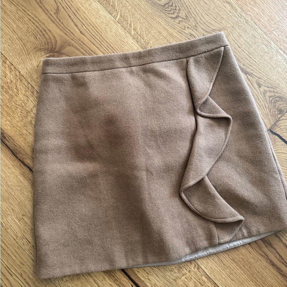 Tan colored a line skirt form j crew, lined
